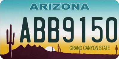 AZ license plate ABB9150