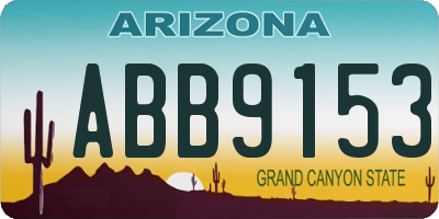 AZ license plate ABB9153
