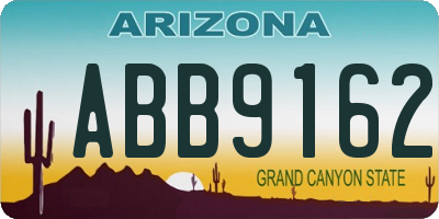 AZ license plate ABB9162