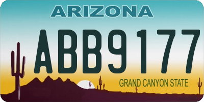 AZ license plate ABB9177