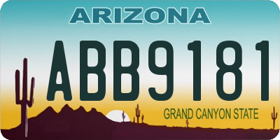 AZ license plate ABB9181