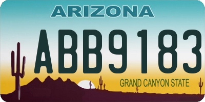 AZ license plate ABB9183