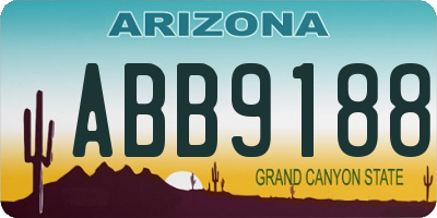 AZ license plate ABB9188