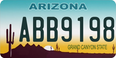 AZ license plate ABB9198