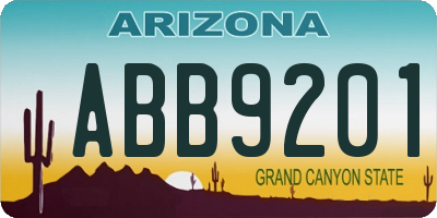 AZ license plate ABB9201