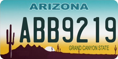AZ license plate ABB9219