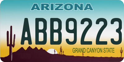 AZ license plate ABB9223
