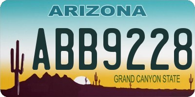 AZ license plate ABB9228