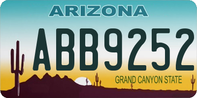 AZ license plate ABB9252