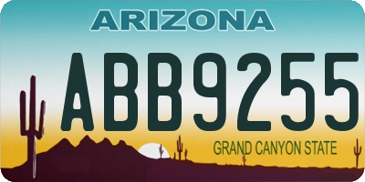 AZ license plate ABB9255