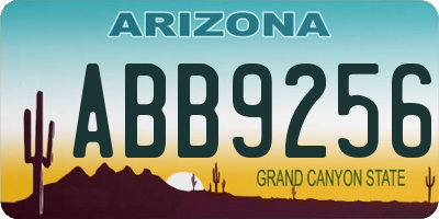AZ license plate ABB9256