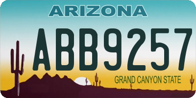 AZ license plate ABB9257