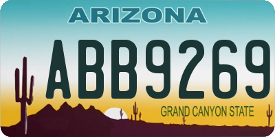 AZ license plate ABB9269