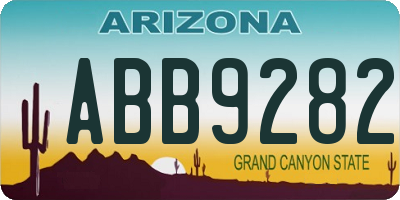 AZ license plate ABB9282