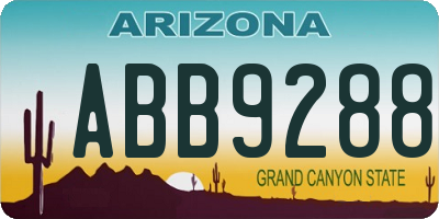 AZ license plate ABB9288