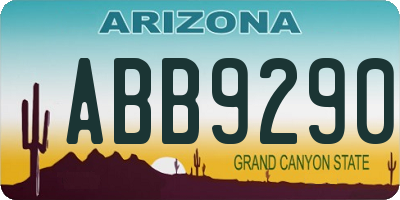 AZ license plate ABB9290
