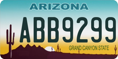 AZ license plate ABB9299