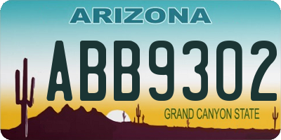 AZ license plate ABB9302