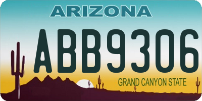 AZ license plate ABB9306