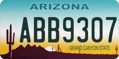 AZ license plate ABB9307