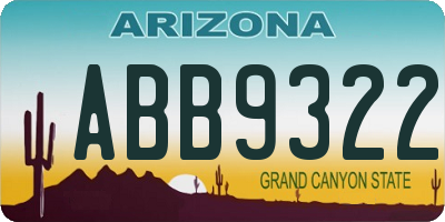 AZ license plate ABB9322