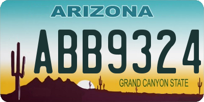 AZ license plate ABB9324