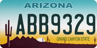 AZ license plate ABB9329