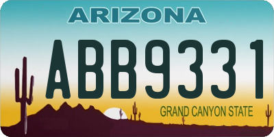 AZ license plate ABB9331