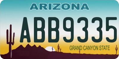 AZ license plate ABB9335