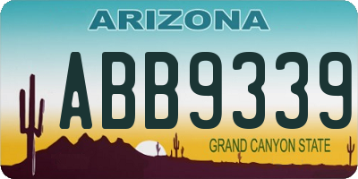 AZ license plate ABB9339