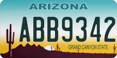 AZ license plate ABB9342