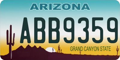 AZ license plate ABB9359