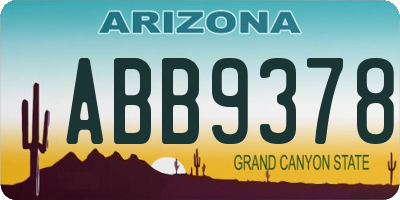 AZ license plate ABB9378