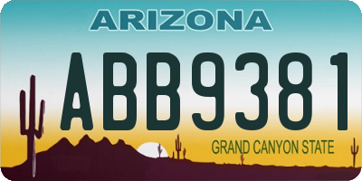 AZ license plate ABB9381