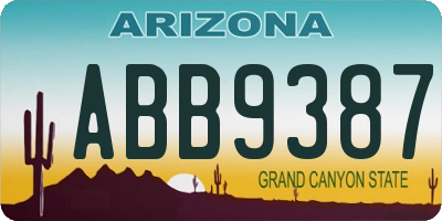 AZ license plate ABB9387