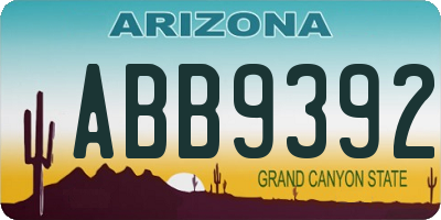 AZ license plate ABB9392