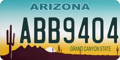AZ license plate ABB9404