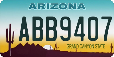 AZ license plate ABB9407