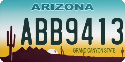 AZ license plate ABB9413