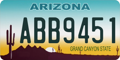AZ license plate ABB9451