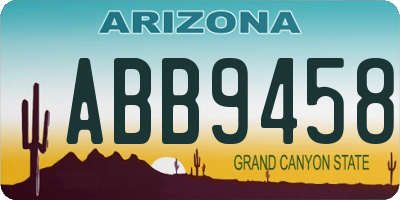 AZ license plate ABB9458