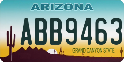 AZ license plate ABB9463