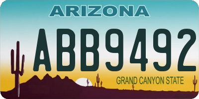 AZ license plate ABB9492
