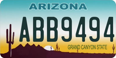 AZ license plate ABB9494
