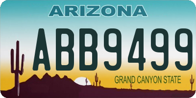 AZ license plate ABB9499