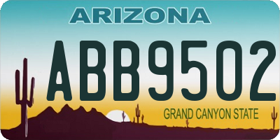 AZ license plate ABB9502