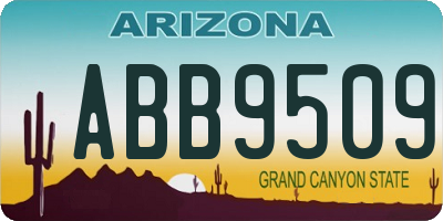 AZ license plate ABB9509