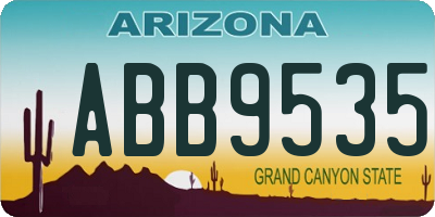 AZ license plate ABB9535