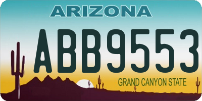 AZ license plate ABB9553