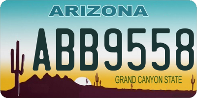 AZ license plate ABB9558